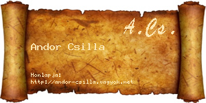 Andor Csilla névjegykártya