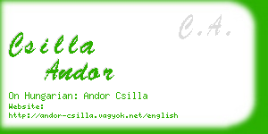 csilla andor business card